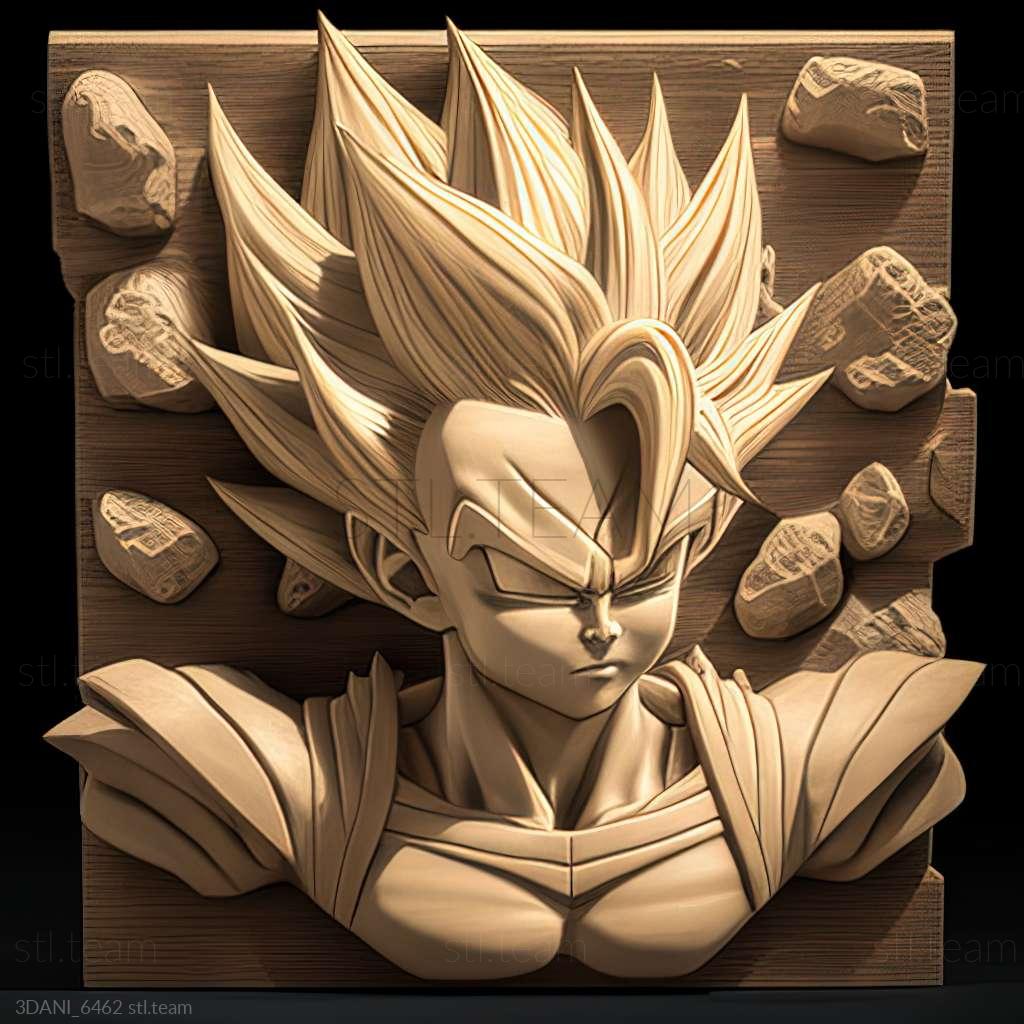 Вегета ИЗ аниме-сериала Dragon Ball Z, Аниме 3D модель для ЧПУ: STL / MAX  (obj)